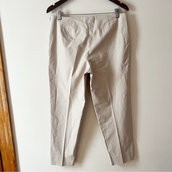 Lafayette 148 Tan Trousers Tapered leg High Rise Ankle Fit Cotton Size 8 - Picture 5 of 9